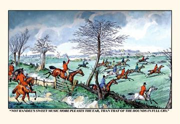 Hunters Race after the Hounds in Full Cry 20x30 poster