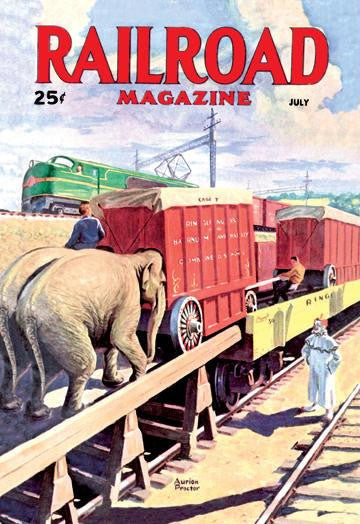 Railroad Magazine: The Circus on the Tracks, 1946 20x30 poster