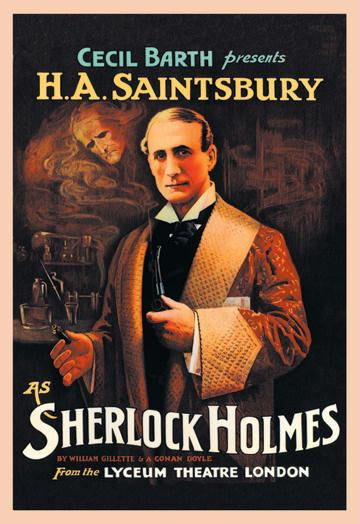 H. A. Saintsbury as Sherlock Holmes (book cover) 20x30 poster