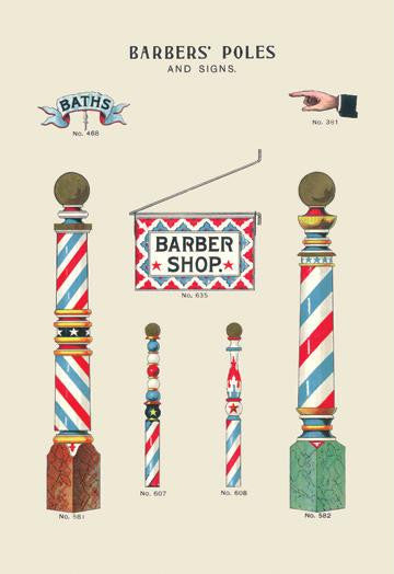 Barbers&#39; Poles and Signs 20x30 poster