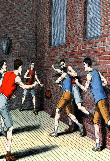 Getting Physical on the Basketball Court 20x30 poster