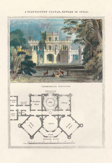 A Plantagenet Castle, Edward III Style 20x30 poster