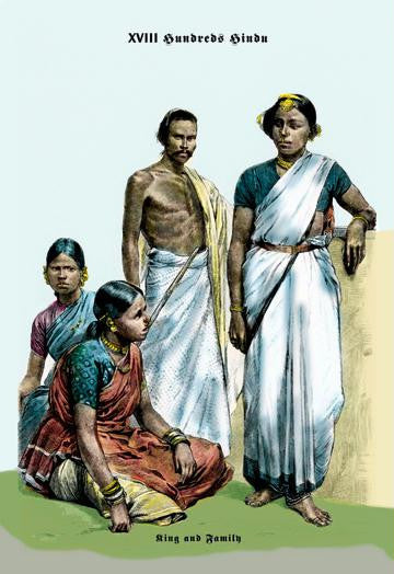 Hindu King and Family, 19th Century 20x30 poster