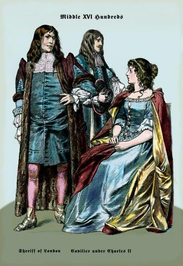 Sheriff of London and Caviliers under Charles II, 17th Century 20x30 poster