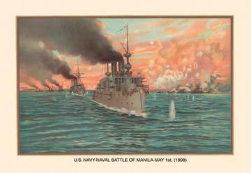 Naval Battle of Manil May 1st, 1898 20x30 poster