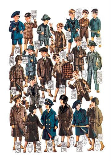 Little Boys Modeling Garments 20x30 poster