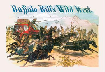 Buffalo Bill: Attack on Stagecoach 20x30 poster