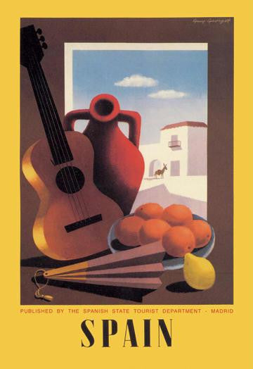 Spain: Guitar and Oranges 20x30 poster