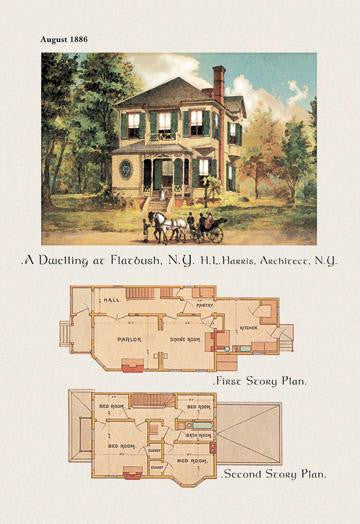 A Dwelling at Flatbush, New York 20x30 poster