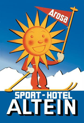 Sport Hotel Altein: Sun-Headed Skier 20x30 poster