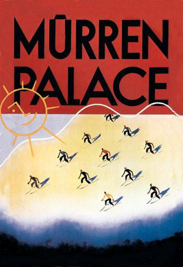 Murren Palace: Skiing at Sunset 20x30 poster