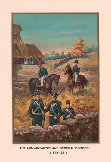 U.S. Army and General Officers 1813-1821 20x30 poster