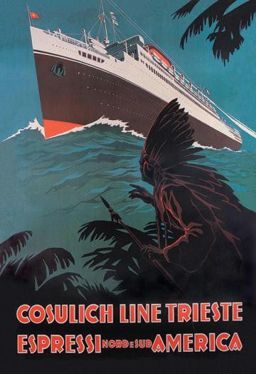 Trieste Cruise Line to North and South America 20x30 poster