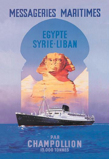 Messageries Maritimes Egypt-Syria-Lebanon Cruise Line 20x30 poster