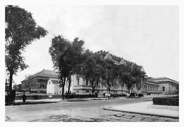 Metropolitan Museum of Art Partially Blocked by Trees on Fifth Avenue 20x30 poster