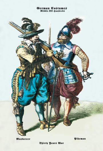 German Costumes: Thirty Years War: Musketeer 20x30 poster