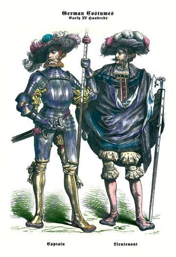 German Costumes: Captain and Lieutenant 20x30 poster