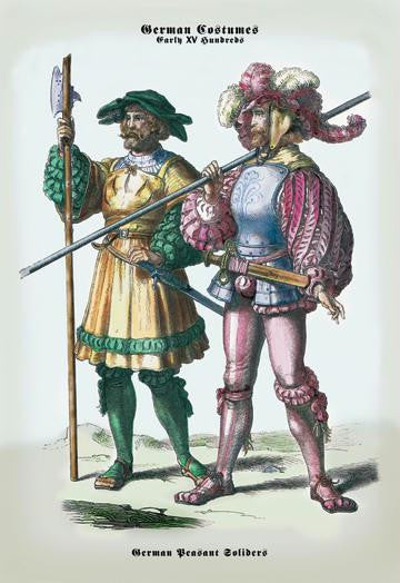 German Costumes: German Peasant Soldiers 20x30 poster