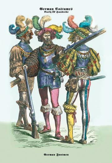 German Costumes: German Footmen 20x30 poster