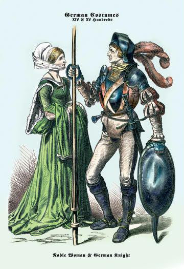 German Costume: Noble Woman and German Knight II 20x30 poster