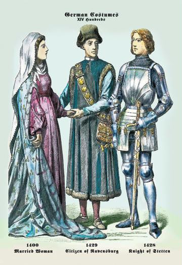 German Costumes: Married Woman, Citizen, Knight 20x30 poster