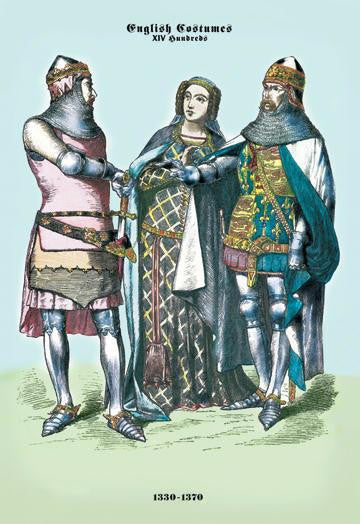 English Costumes: 1330-1370 20x30 poster