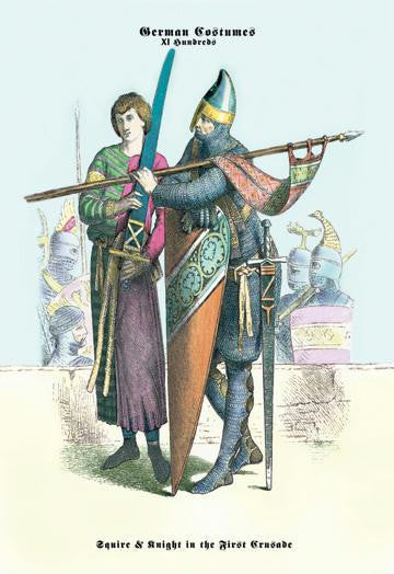 German Costumes: Squire and Knight in the First Crusade 20x30 poster