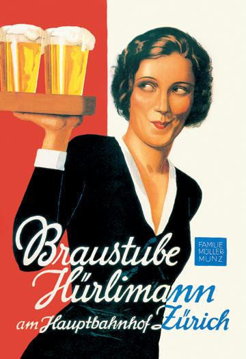 Braustube Hurlimann Hauptbahnhof 20x30 poster