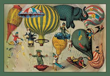 Balloonists as Symbols of Nationalism - Elephant,spool and ballons of various shapes a harbinger of modern bal