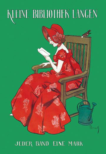 Woman in Red Reading 20x30 poster