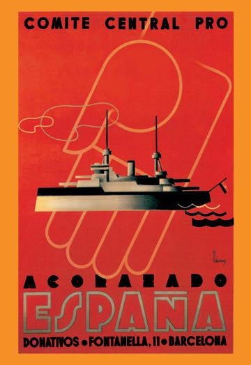 Comite Central Pro, Acorazado Espana 20x30 poster