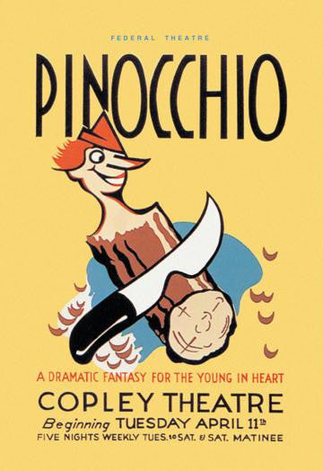 Federal Theatre Presents Pinocchio at the Copley Theatre 20x30 poster