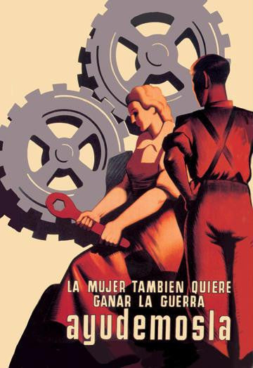 La Mujer Tambien Quiere Ganar La Guerra Ayudemosla 20x30 poster