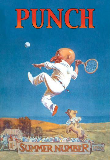 Gnome Playing Tennis 20x30 poster