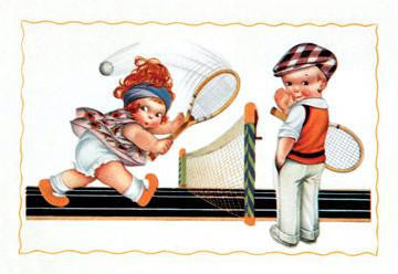 Children Playing Tennis 20x30 poster