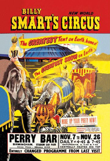 Billy Smart&#39;s New World Circus 20x30 poster