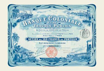 Banque Coloniale et de Travaux Publics 20x30 poster