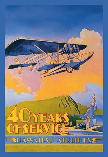 Hawaiian Airlines - 40 Years of Service 20x30 poster