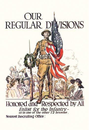 Our Regular Divisions - Enlist for the Infantry 20x30 poster