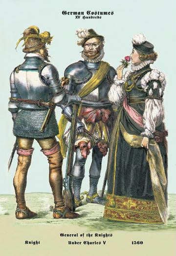 German Costumes: General of the Knights under Charles V 24x36 Giclee