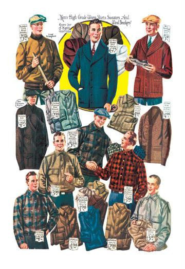 Men&#39;s Shirts  Sweaters  and Wind Breakers 24x36 Giclee