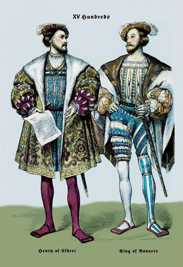 Henry of Ulbert and the King of Navarre  16th Century 24x36 Giclee