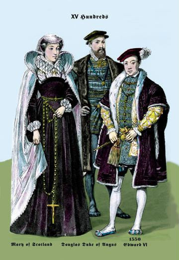 Mary of Scotland  Douglas Duke of Angus  and Edward VI  14th Century 24x36 Giclee