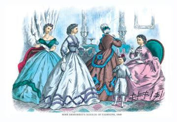 Mme. Demorest&#39;s Mirror of Fashions  1840 #10 24x36 Giclee