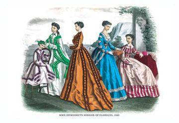 Mme. Demorest&#39;s Mirror of Fashions  1840 #6 24x36 Giclee