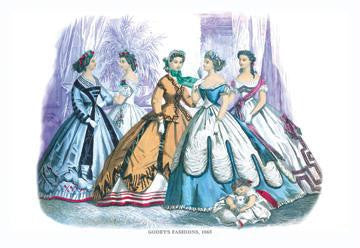 Godey&#39;s Fashions for December 1865 24x36 Giclee