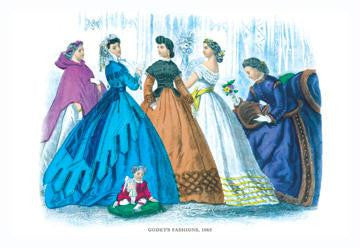 Godey&#39;s Fashions for February 1865 24x36 Giclee