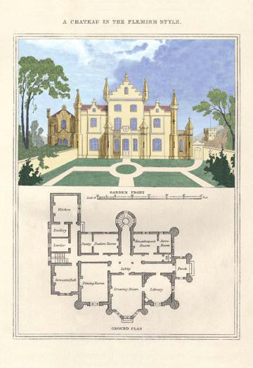 A Chateau in the Flemish Style 24x36 Giclee