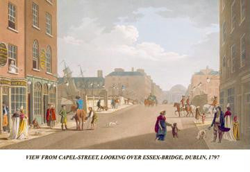 View from Capel-Street  Looking over Essex-Bridge  Dublin  1797 24x36 Giclee