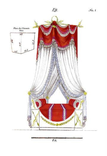 French Empire Bed No. 1 24x36 Giclee